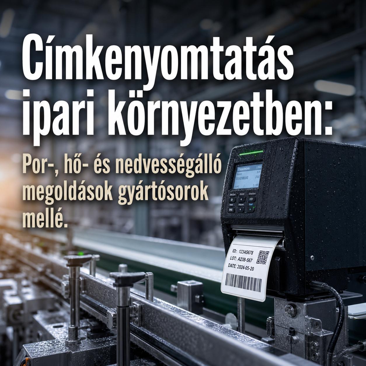 Címkenyomtatás ipari környezetben: Por-, hő- és nedvességálló megoldások gyártósorok mellé Címkenyomtatás ipari környezetben: Por-, hő- és nedvességálló megoldások gyártósorok mellé