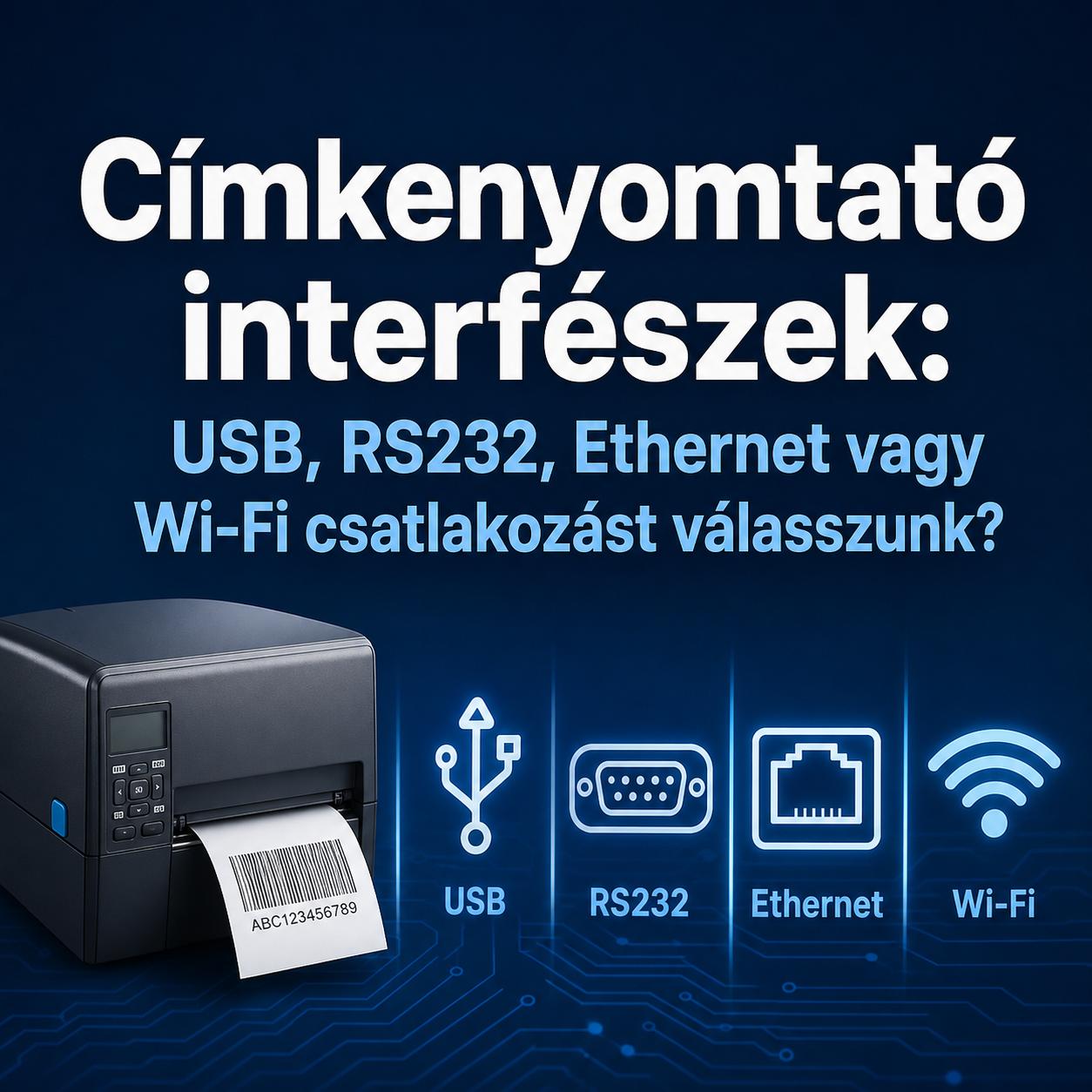 Címkenyomtató interfészek: USB, RS232, Ethernet vagy Wi-Fi csatlakozást válasszunk? Címkenyomtató interfészek: USB, RS232, Ethernet vagy Wi-Fi csatlakozást válasszunk?
