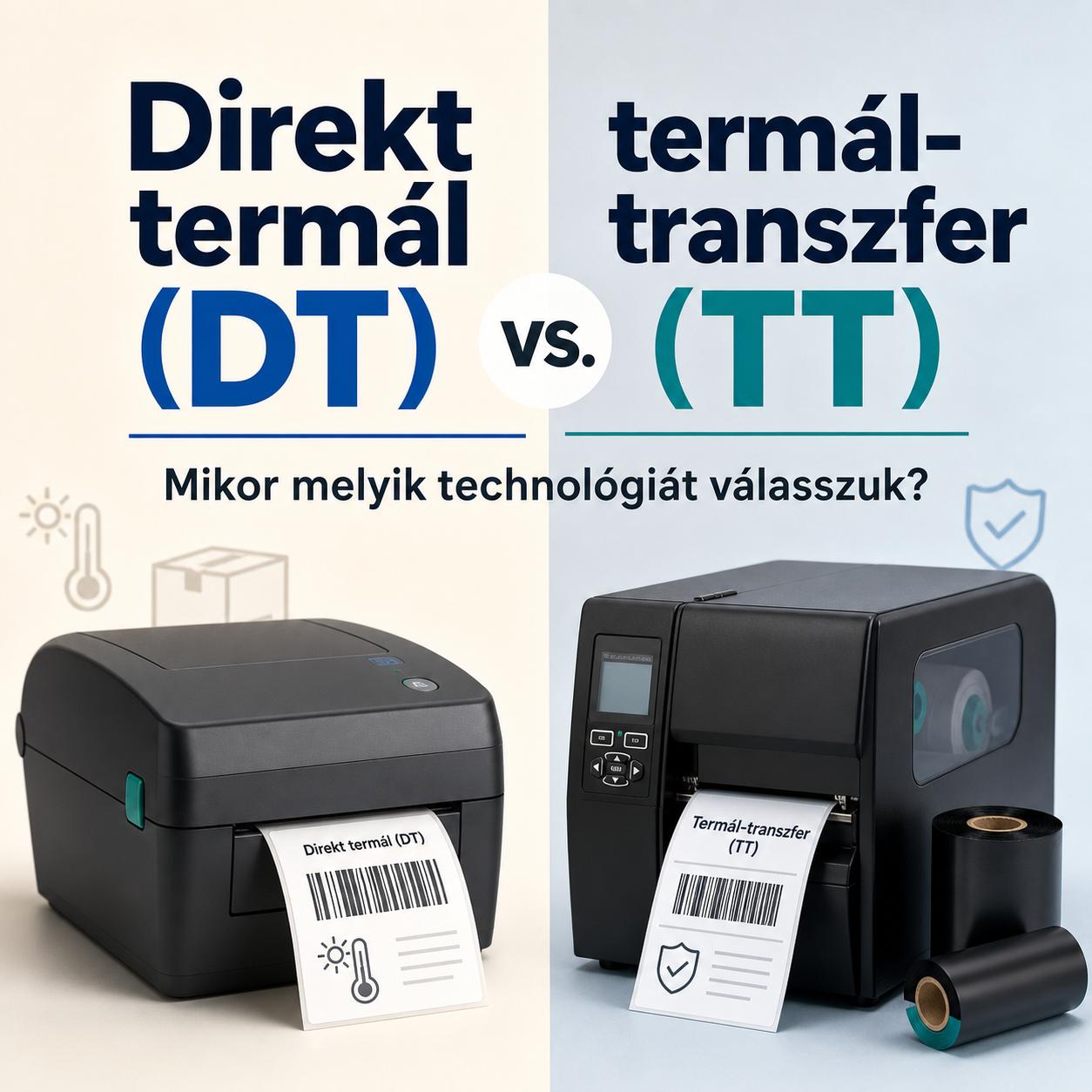 Direkt termál (DT) vs. termál-transzfer (TT) címkenyomtatás: Mikor melyik technológiát válasszuk? Direkt termál (DT) vs. termál-transzfer (TT) címkenyomtatás: Mikor melyik technológiát válasszuk?