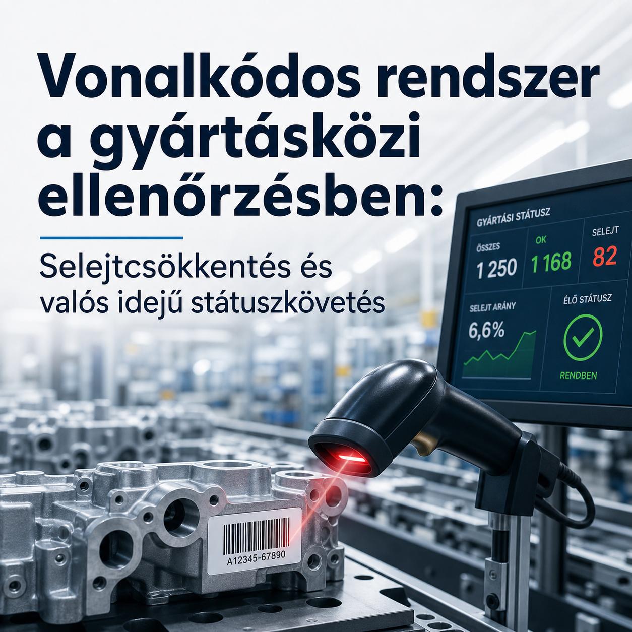 Vonalkódos rendszer a gyártásközi ellenőrzésben: Selejtcsökkentés és valós idejű státuszkövetés Vonalkódos rendszer a gyártásközi ellenőrzésben: Selejtcsökkentés és valós idejű státuszkövetés