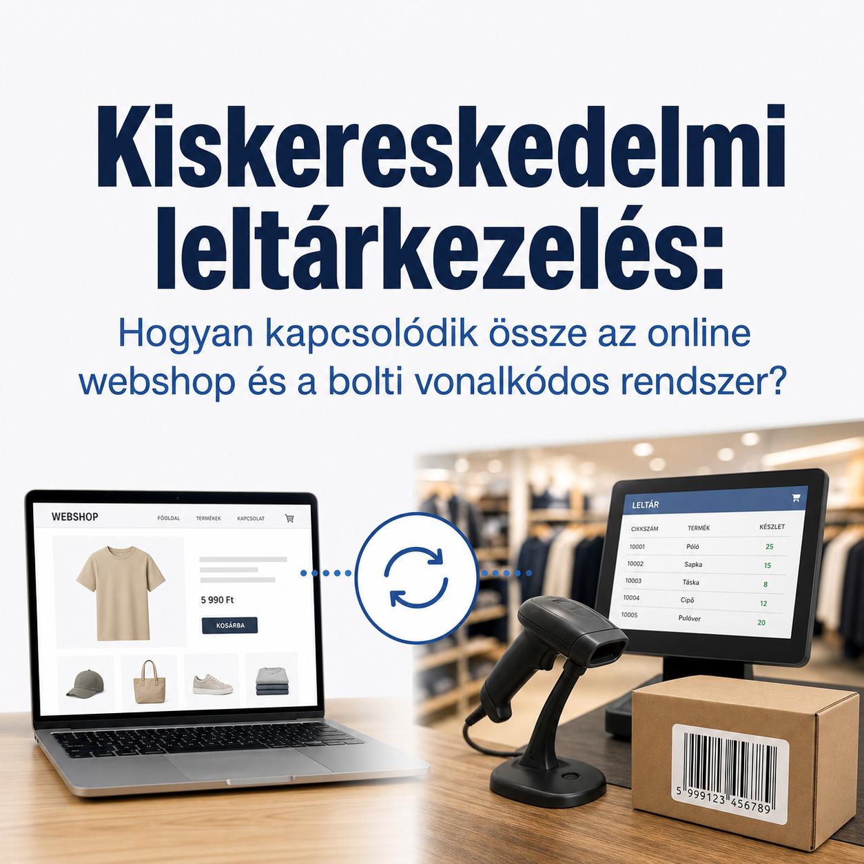 Kiskereskedelmi leltárkezelés: Hogyan kapcsolódik össze az online webshop és a bolti vonalkódos rendszer? Kiskereskedelmi leltárkezelés: Hogyan kapcsolódik össze az online webshop és a bolti vonalkódos rendszer?